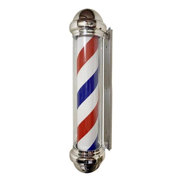 Barber Pole Light Rotating Hair Salon Shop Sign Stripe Barber Pole Stand Lamp Windproof Lighting Rainproof LED Lights for Indoor