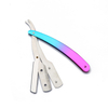 Men Straight Razor Premium Stainless Steel Colorful Barber Shaving Shaver Safe Knife for Face Beard Cutting Folded Manual Razor