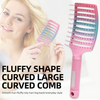 Boar Bristle Fluffy Shape Comb Set Curved Detangling Hair Brush Curved Styling Hair Brush