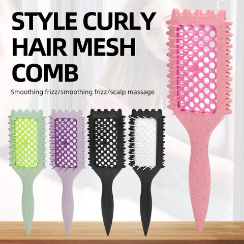 Multi-color Professional Hair Brush Girls Hairdressing Tool Soft Massage Hollowed Comb