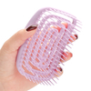 Purple Hollow Square Massage Brush with Dry and Wet Dual Use Portable Scalp Massager