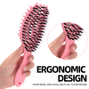 Pink Hollow Elastic Curl Defining Brush Frosted Material Curly Hair Styling Brush Scalp Massage Comb