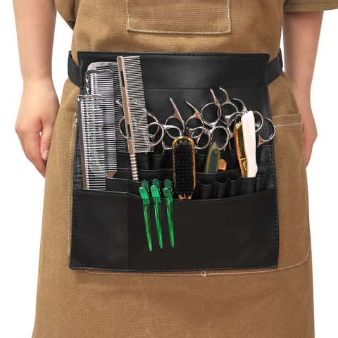 Salon Makeup Artists Portable Hair Brush Bag Convenient Pocket Design Barber Apron