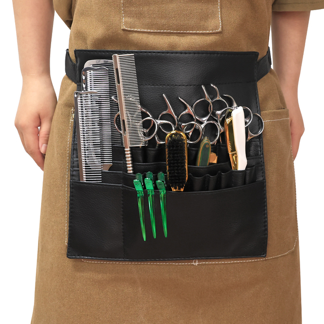 Salon Makeup Artists Portable Hair Brush Bag Convenient Pocket Design Barber Apron