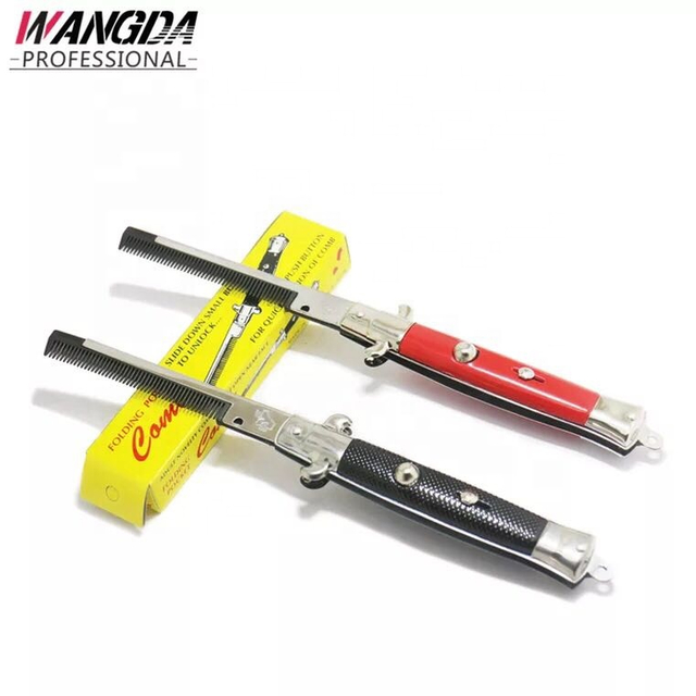 Gentleman Vintage Classic Oil Head Pomade Styling Comb Men's Hairdressing Tools Barber Foldable Butterfly Comb Metal