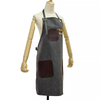 Cross Strap Black Canvas Barber Apron