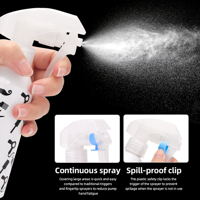 Salon Printed Color Plastic Continuous Hair Spray Bottle Water Bottle With Pump