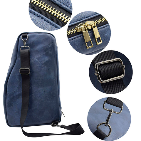 Trendy Men's Slant - Straddle Bag Casual Korean Waterproof Outdoor Leather Shoulder Bag