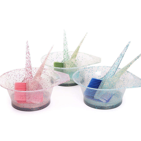 Hairdressing Hair Dye Tint Mixing Color Crystal Bowl Tinting Brush And Bowl Set Coloring Hair Dye Bowl Kit