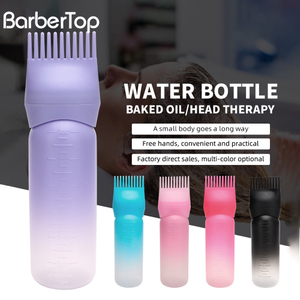 6oz Salon Plastic Baked Oil Head Therapy Empty Graduated Color Hair Dye Bottle