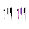 3 Pieces Hair Brush Set,Hair Styling Comb Including Dual Sided Edge Brush & Rat Tail Comb and Teasing Comb for Women Girl Barber