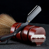 Wooden Trimmer Manual Shaver Professional Straight Edge Stainless Steel Sharp Barber Razor Folding Shaving Knife Free Shipping