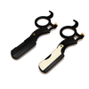 Straight Edge Barber Razor Haircut Beard Eyebrow Shaving Tool Manual Depilation Razor Hairdresser Trimming Blades Ring Shape