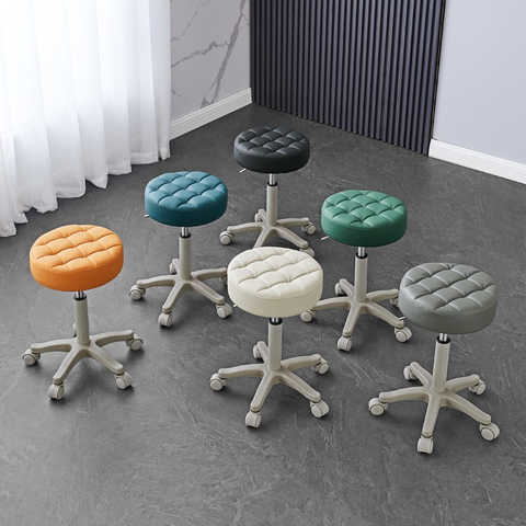 Beauty Salon Barber Shop Chair Furniture Hairdressing Chair Rotary Lifting With Wheels Round Stool Manicure Soft Leather Chairs