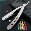 Colourful Professional Manual Shaver Straight Edge Stainless Steel Sharp Barber Razor Folding Shaving Beard Cutter