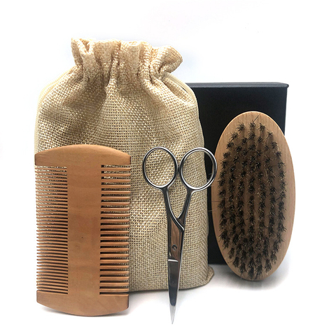 Beard Suit for Men A Set of Beard Grooming Kit for Men Beard Balm with Scissor Comb Brush Beard Growth Kit Daily Care Kit Barbe