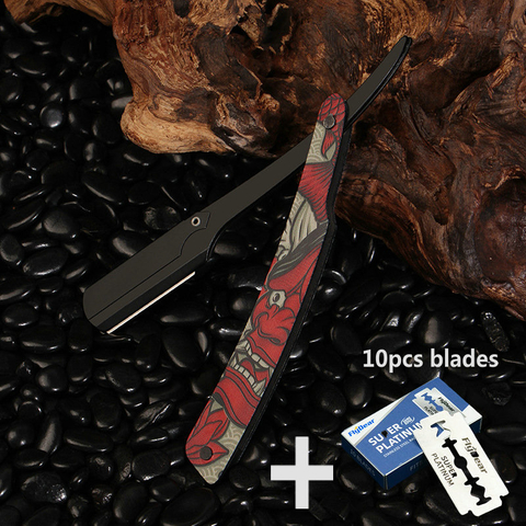 Colourful Professional Manual Shaver Straight Edge Stainless Steel Sharp Barber Razor Folding Shaving Beard Cutter Gift