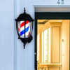Barber Pole Light Rotating Rainproof Lighting Neon Signs Hair Salon Open Signs Mount Classic Red Stripes Outdoor