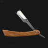 1P Wooden Trimmer Manual Shaver Professional Straight Edge Stainless Steel Sharp Barber Razor Folding Shaving Knife Shave Beard