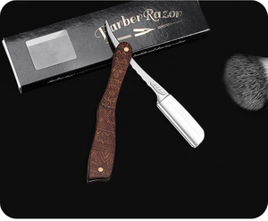 Folding Shaving Knife Shave Beard Cut Wooden Trimmer Manual Shaver Professional Straight Edge Zinc Alloy Sharp Barber Razor 