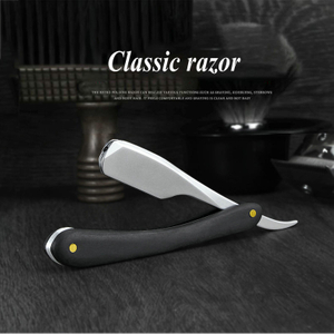 Wooden Trimmer Manual Shaver Professional Straight Edge Stainless Steel Sharp Barber Razor 