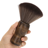 Custom Private Logo Softer Fiber Hair Hairdressing Neck Duster Fiber Brushes Wood Handle Neck Brush