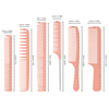 Pink 6pcs Straight Hair Cutting Comb Salon Hair Styling Hairdressing Comb Set for Barber