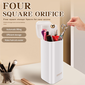 High Quality Automatic Lifting Hair Brush Organizer Cutting Tools Storage Box Barber Holder