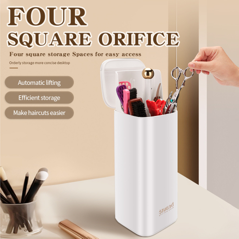 High Quality Automatic Lifting Hair Brush Organizer Cutting Tools Storage Box Barber Holder