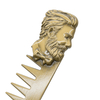 Steel Carved Men Beard Oil Head Comb