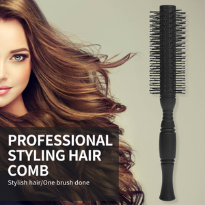 Custom Logo Round Nylon Hair Brush with Salon Home Use Wood Handle Common Comb