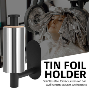Barber Tin Foil Storage Rack Black Wall-mounted Tin Foil Holder Kichen Towel Paper Holder