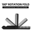 2 In 1 Small Black Travel Pocket Folding Hair Comb Mini Foldable Hair Brush Comb