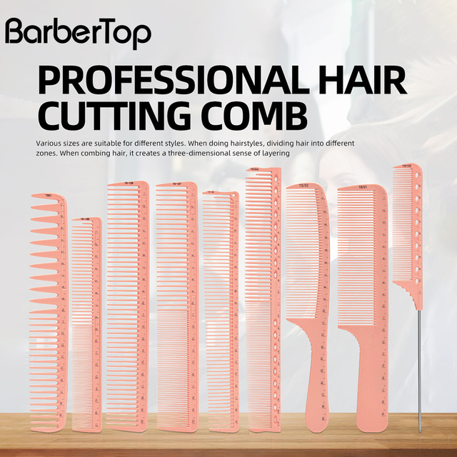 Wholesale Custom logo 9 PCS Set Barber Comb Anti-static Hair Cutting Comb Set
