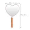 1pc Makeup Mirror Wooden Handle Handheld Cosmetic Mirror Heart Shape Fan Shape Mirror Round Square Mirror Salon Makeup Mirror