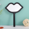 1PC Handheld Makeup Mirror Lip Shape Makeup Vanity Mirror With HandleSalon Compact Mirrors Cosmetic Mirror For Women