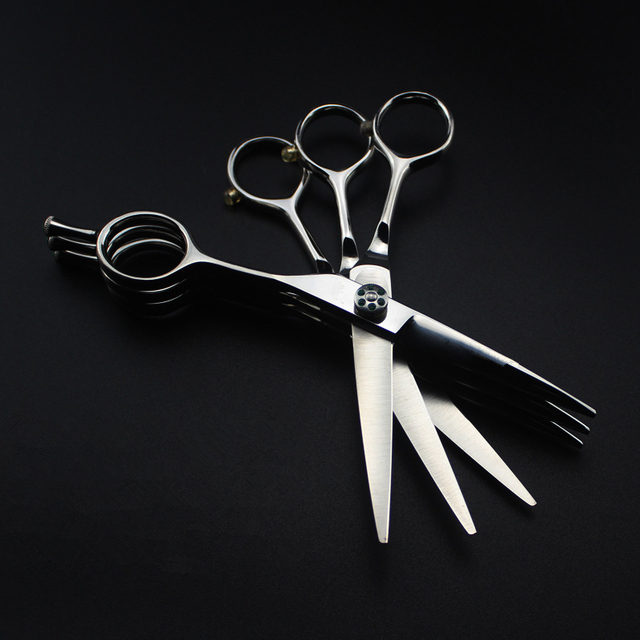 professional Japan steel 3 in 1 6 inch hair scissors haircut barber makas cut scisors set cutting shears hairdresser scissors