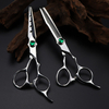 Professional Japan 440c steel 6 '' scissor Green gem hair scissors haircut thinning barber cutting shears hairdressing scissors