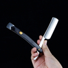 Manual Black Tan Wood Handle Shaving Razor Men's Razor High Quality Professional Barber Hair Cut Razor Gift