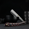 Wooden Trimmer Manual Shaver Professional Straight Edge Stainless Steel Sharp Barber Razor Folding Shaving Knife Free Shipping