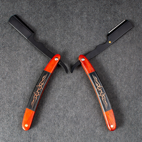 Professional Straight Edge Folding Wooden Handle Barber Men's Straight Cut Razor Throat Shaving Razor Gift