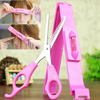 DIY Hair Cutting Pruning Bangs Hairdressing Women Pink Hair Cutting Scissor with Ruler Professional Barber Tools Accesorios