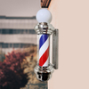 Barber Pole LED Light Rotating Hair Salon Shop Sign Light Waterproof Wall Mount Stripes with Ball for Party Hairdressing Outdoor