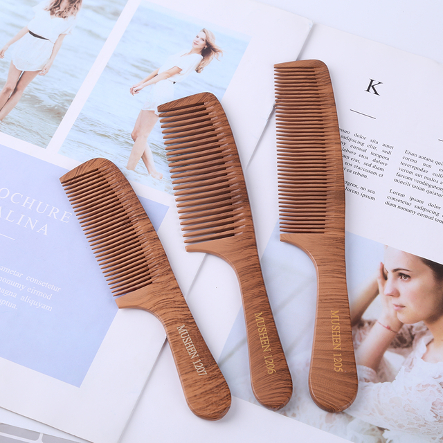 Natural Wooden Smooth Comb Scalp Massage Anti Tangling Bamboo Wood Comb Anti Tangling Static Hair Brush Salon Tool