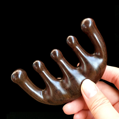 Wood Therapy Massage Comb Head Face Scalp Gua Sha Massager Natural Facial Sandalwood Wide Tooth Guasha Scraping Body Massage
