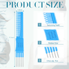 3 Pack Carbon Lift Teasing Combs with Metal Prong, Salon Teasing Back Combs Carbon Comb with Stainless Steel Lift