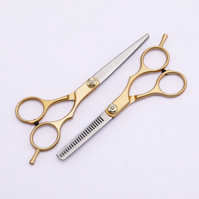 Golden Professional 6.0 Inch Stainless Steel Barber Hair Cutting Thinning Scissor Shears Hairdressing Set
