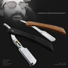 1P Wooden Trimmer Manual Shaver Professional Straight Edge Stainless Steel Sharp Barber Razor Folding Shaving Knife Shave Beard