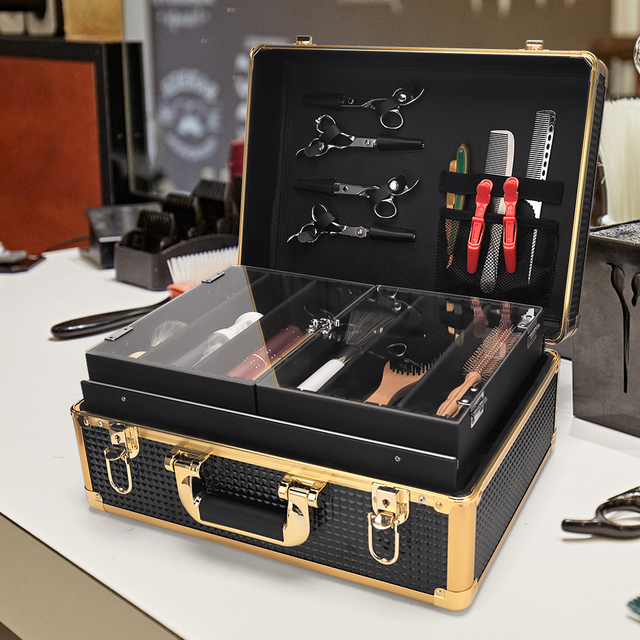 Aluminum Password Hair Cutting Grooming Kit Storage Barbershop Suitcase Hairdressing Toolbox