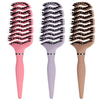 Boar Bristle Massage Vented Curved Detangling Hair Comb for Women Salon Hairdressing Hair Brush